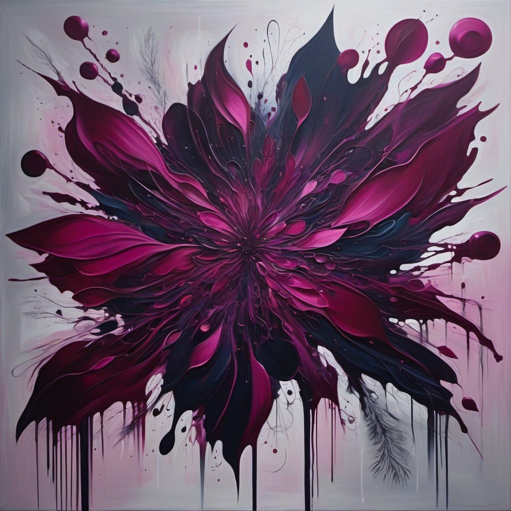 Surreal Magenta Midnight Abstract Painting