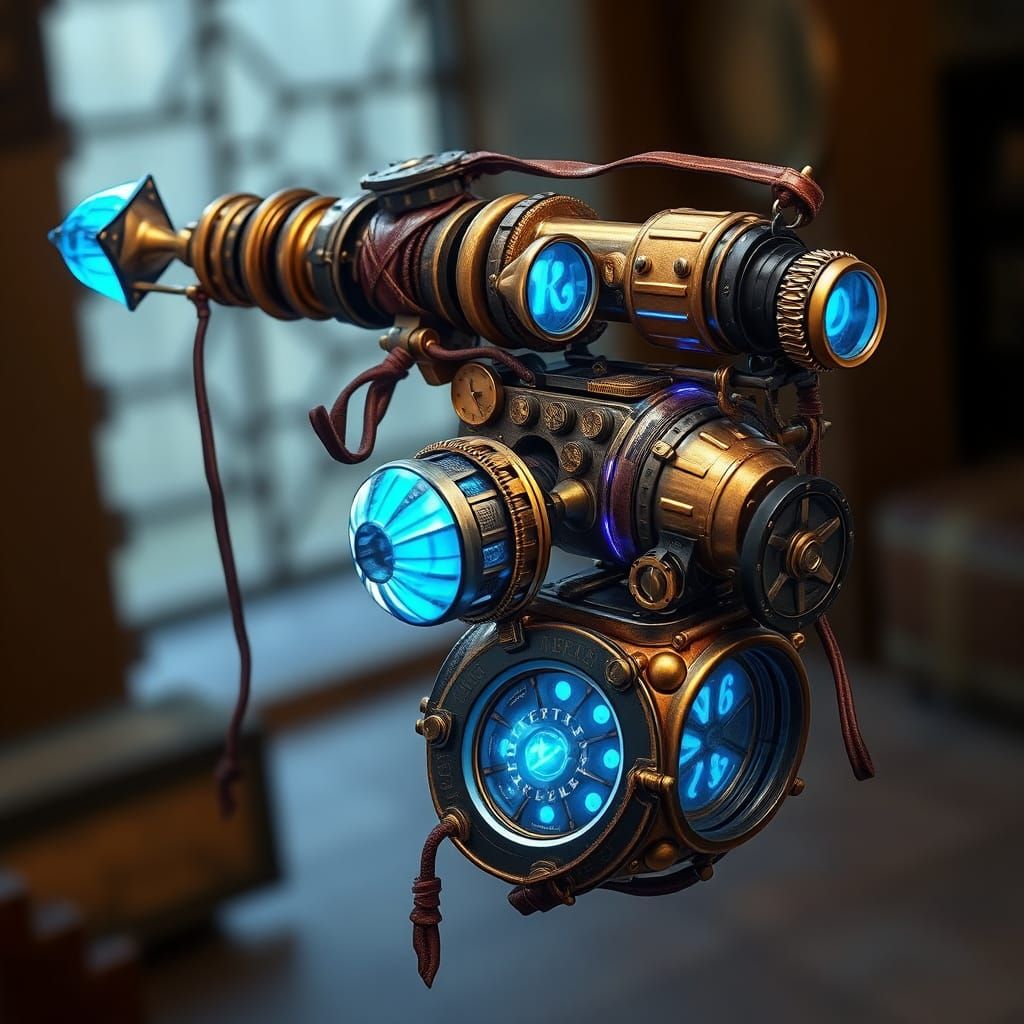 Mechanized Medieval Flail in Steampunk Style