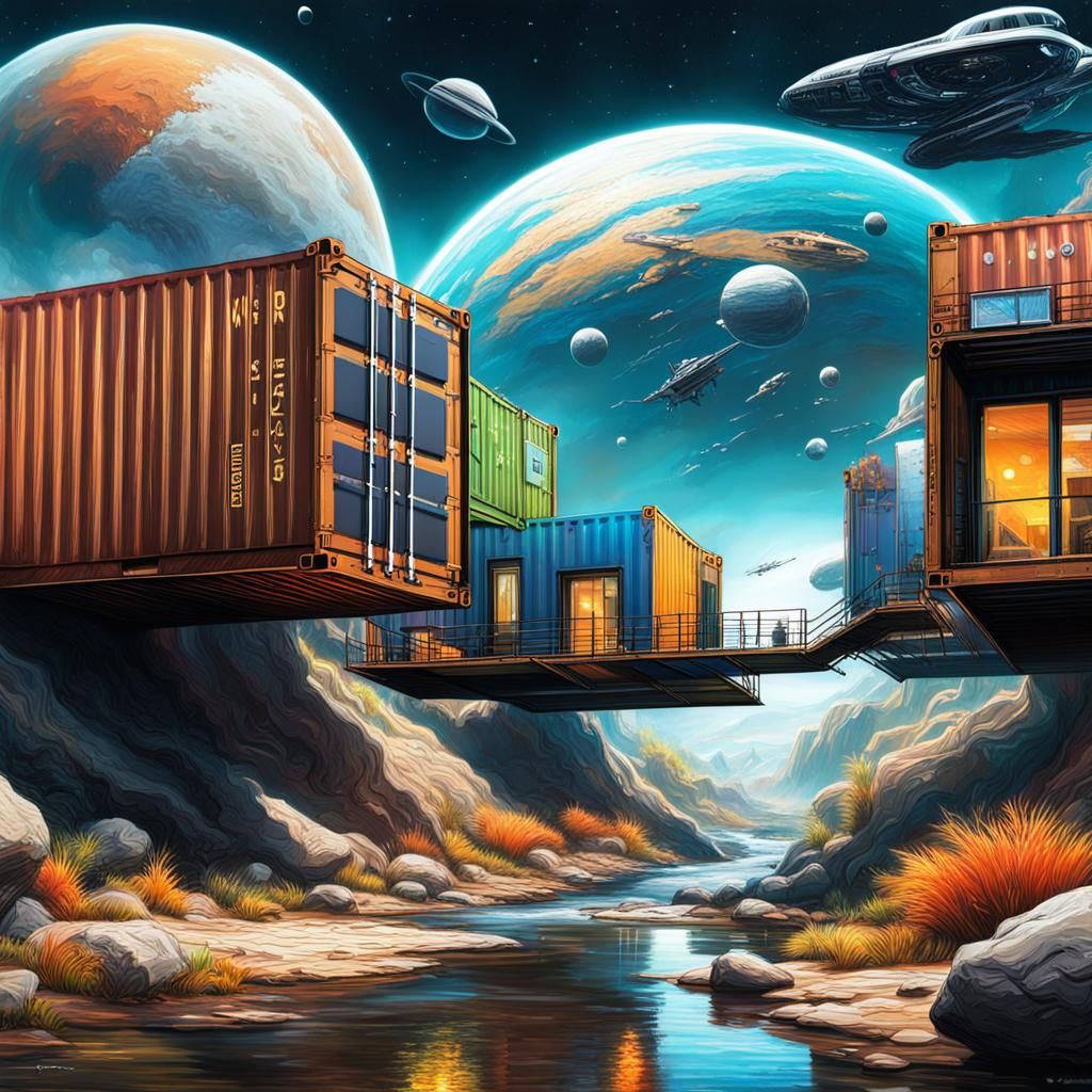 Shipping Container Village on Alien Planet