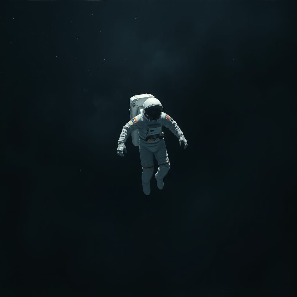 Astronaut Adrift in Starry Void, Evoking Dread