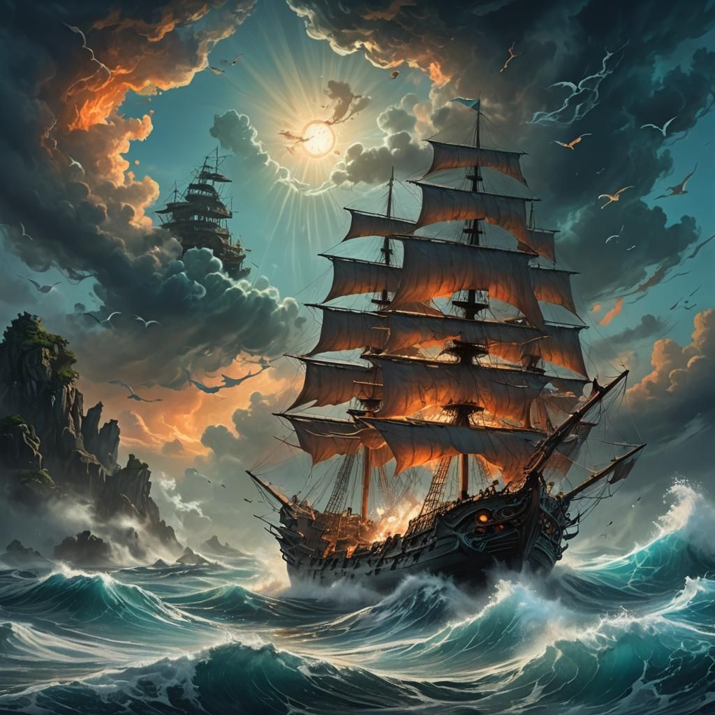 Flying Dutchman Rises: Fantasy Concept Art