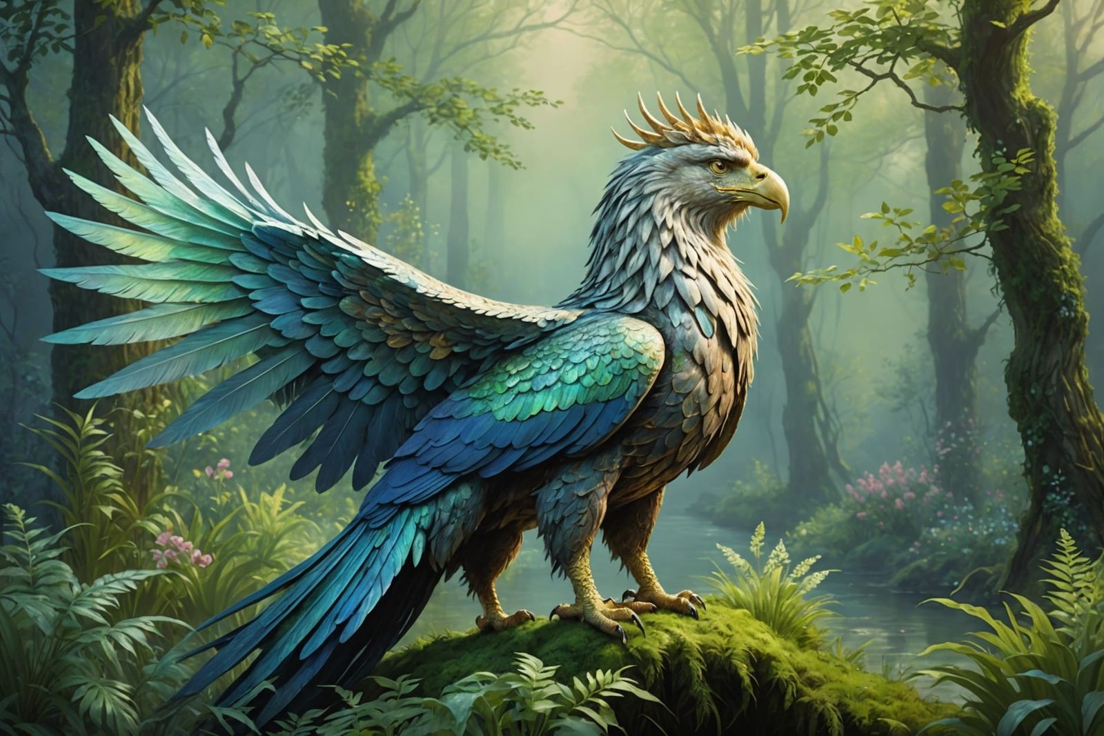 Griffin Queen in Dreamy Impressionist Style