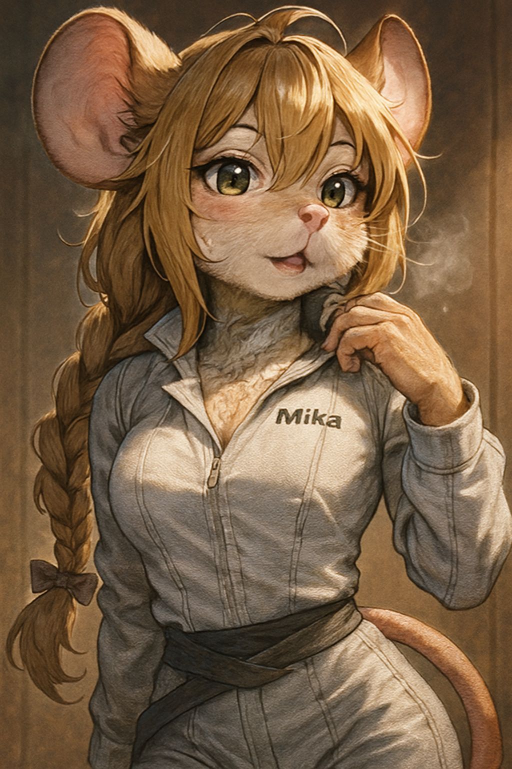Anime Style Portrait of Anthropomorphic Mouse, Mika