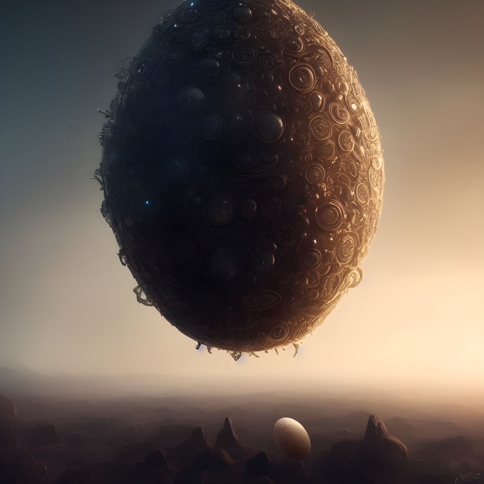 Celestial Egg: Hyperdetailed Sci-Fi Hatching