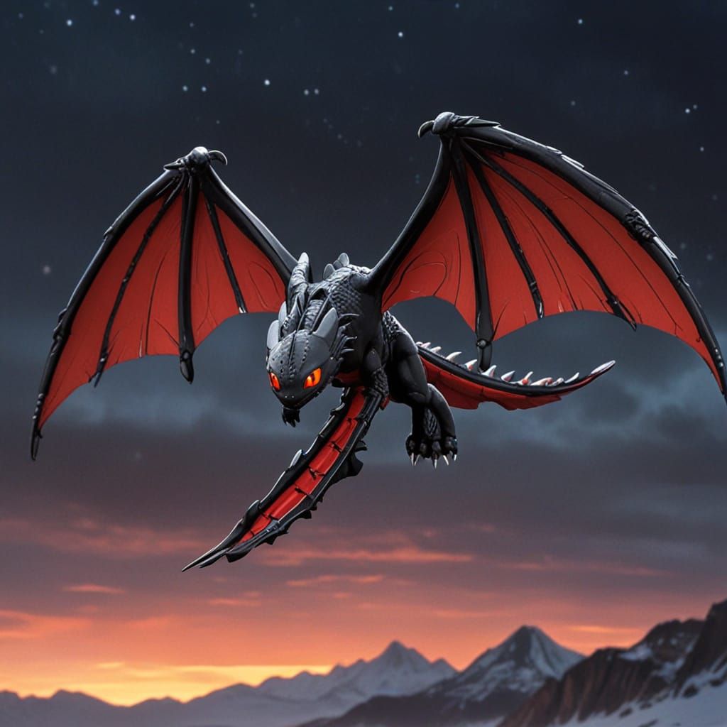 Toothless Night Fury Titan Wing Full Body