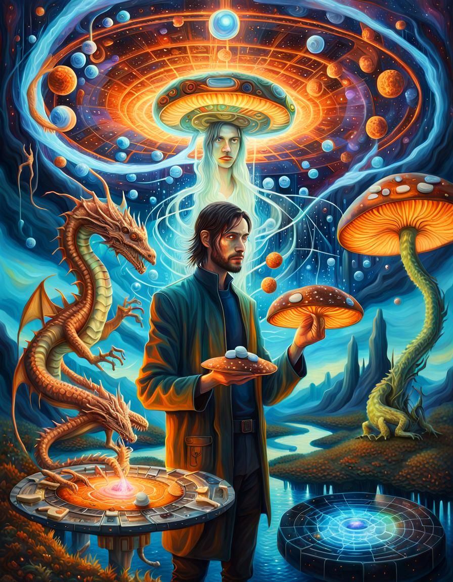 Bio-Cyborg Embarks on a Surreal Journey Through Cosmic Realm...