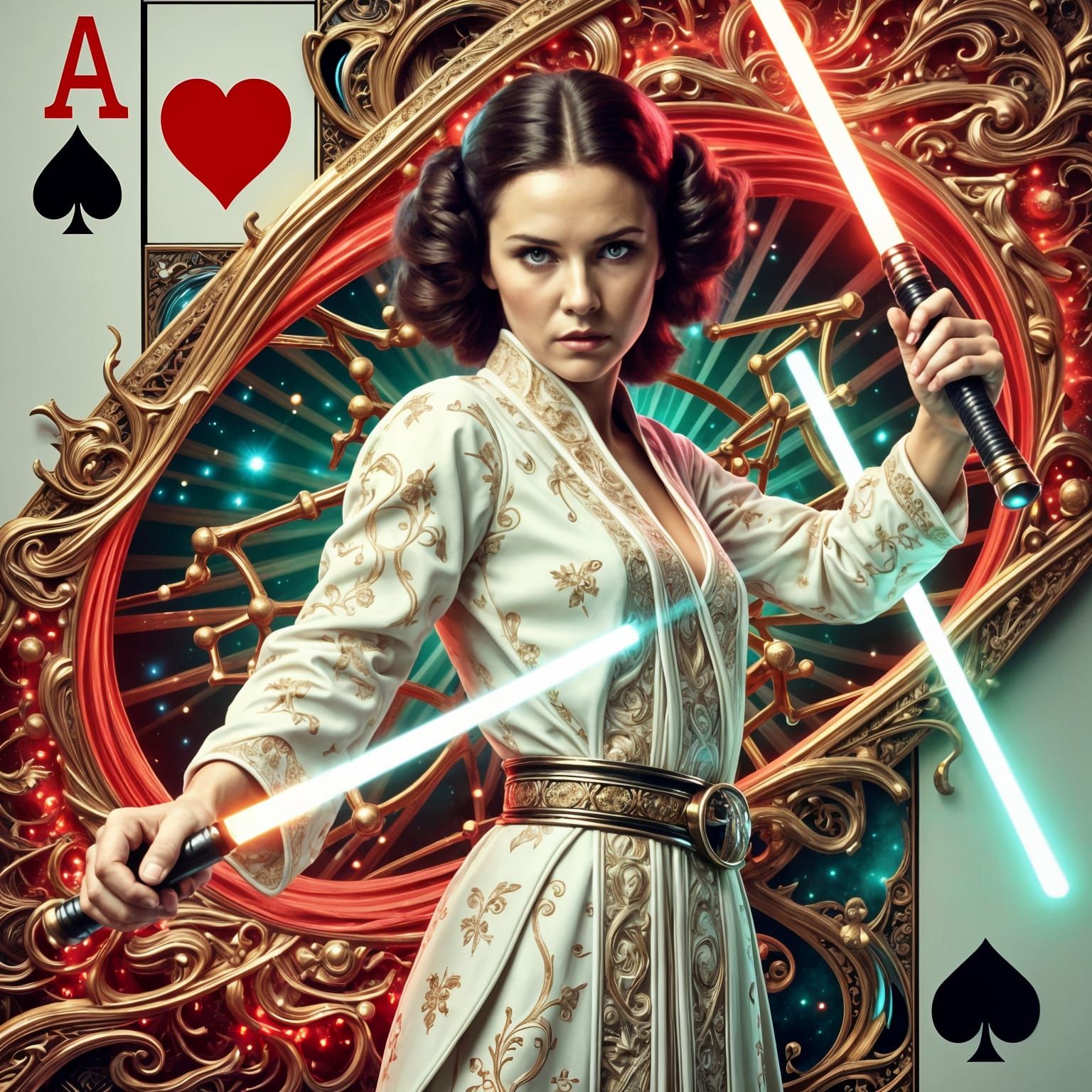 Princess Leia in Vibrant Abstract Card Art