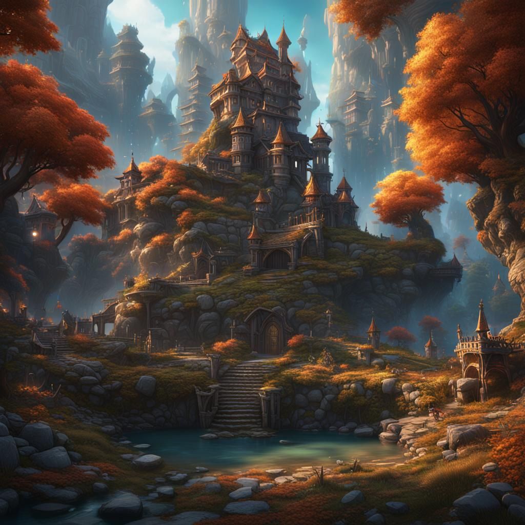 Fantastical Perfect World: Detailed Matte Painting
