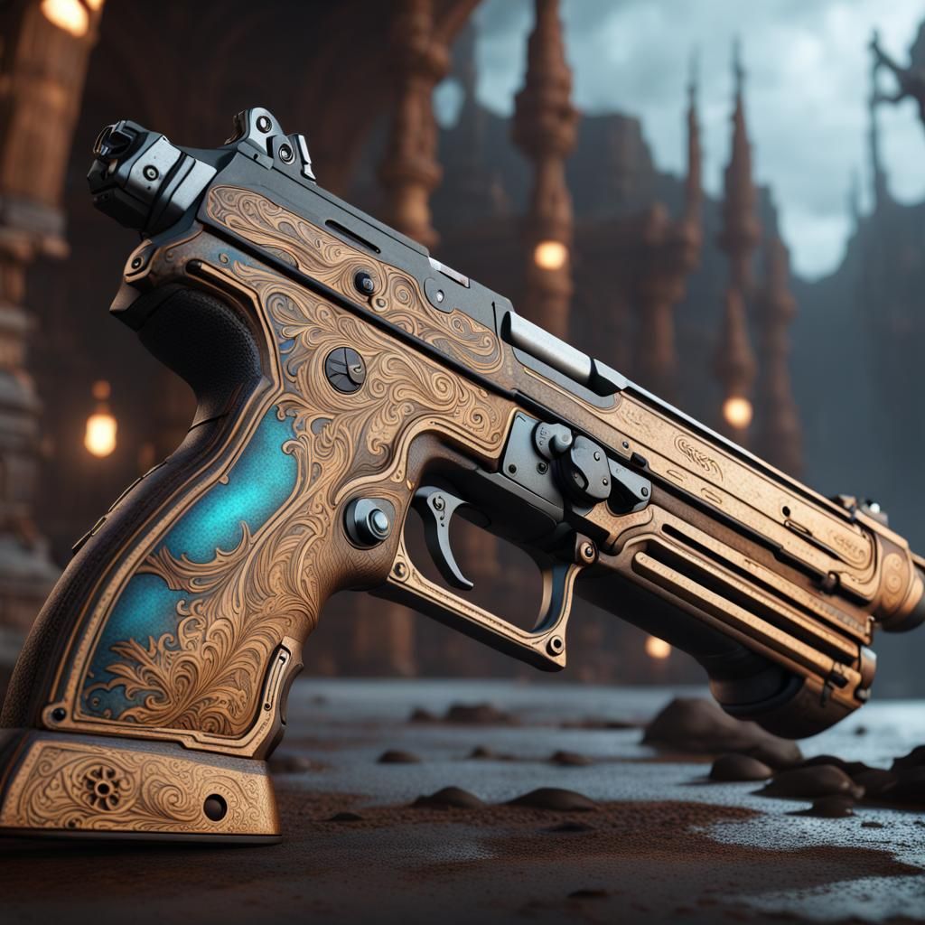 Detailed Gun in Fantasy Concept Art