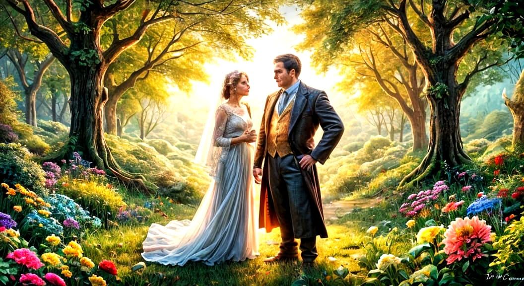 Family Portrait in Psychedelic Mosaic Style