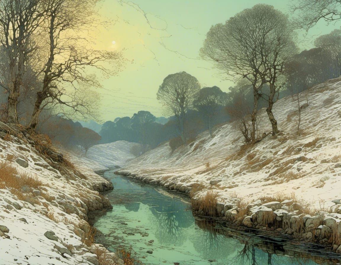 River Valley Landscape in Vibrant Colors