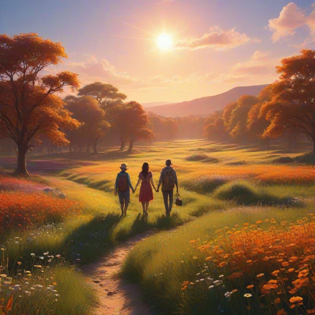 Diverse Unity in a Sunlit Meadow