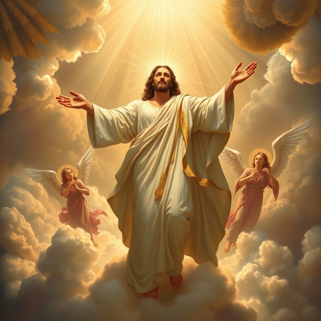 Christ Ascends in Heavenly Glory, Reubenesque Oil Painting