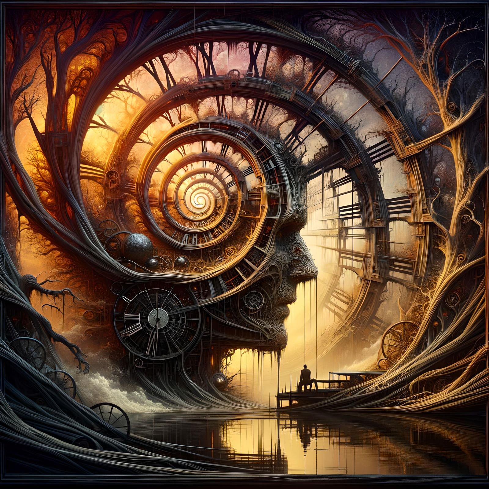 Surreal Decay: An Escher-Inspired Digital Artwork