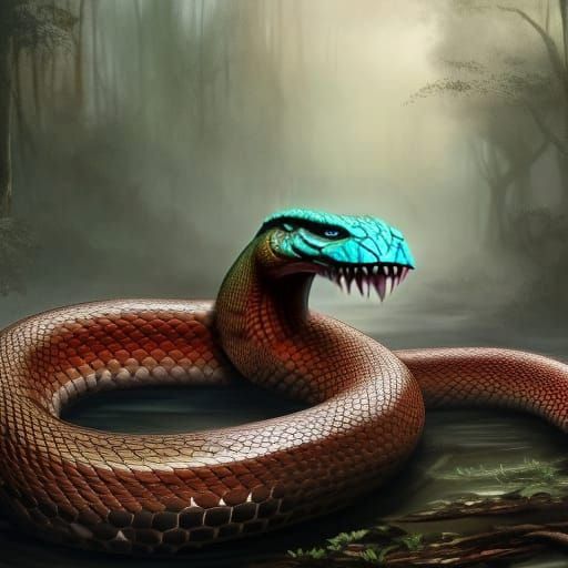 Cobra with Fangs: Detailed Matte Painting