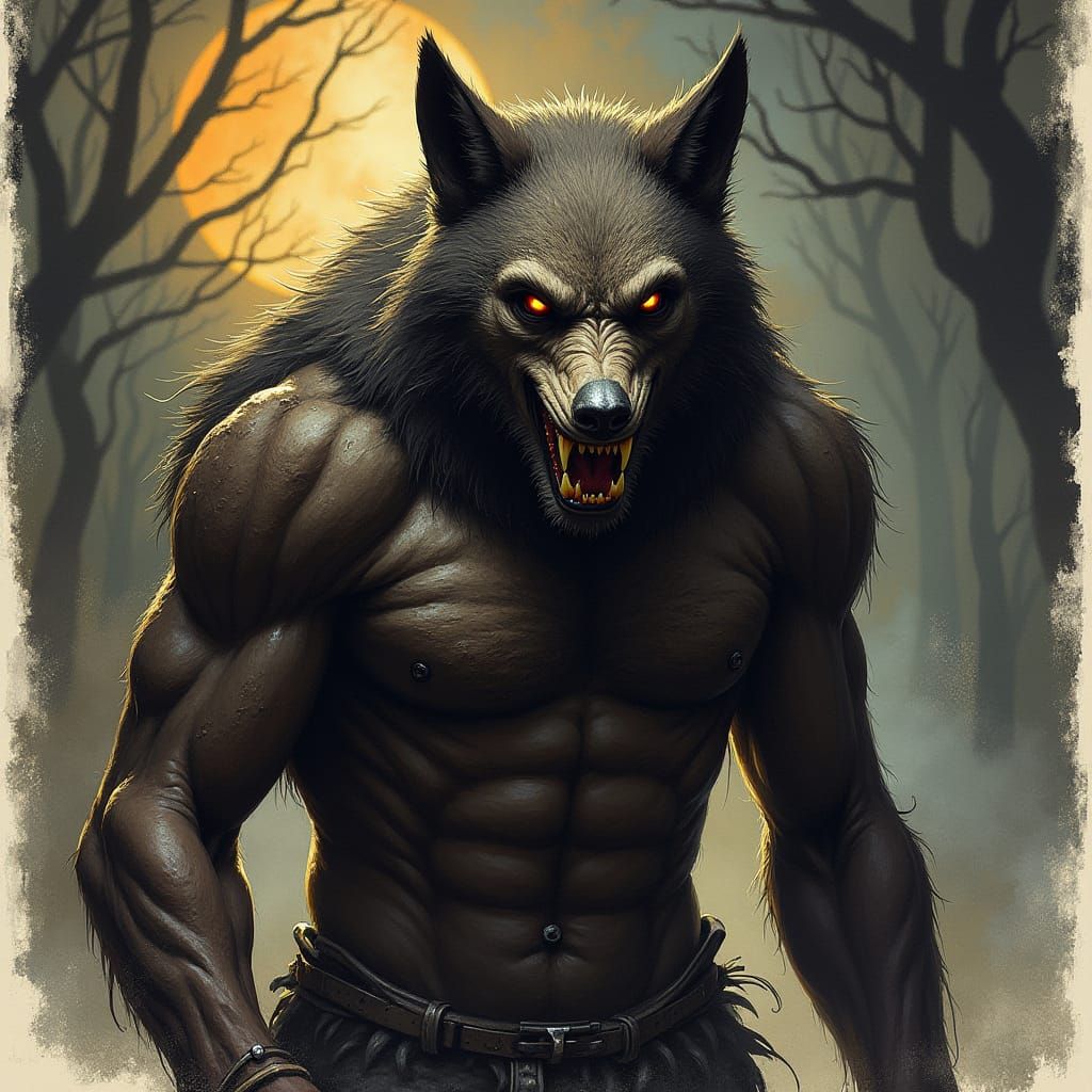 Grimdark Werewolf in Monster Art Style