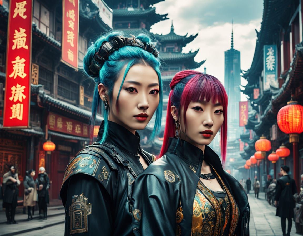 Cyberpunk Meets Traditional China in Stunning Double Glitch....