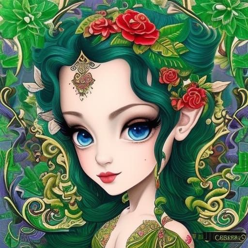 Adorable Baby Elf Portrait in Burton-esque Style