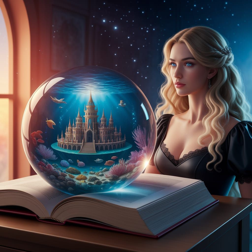Enchanted Underwater Kingdom in Glass Orb