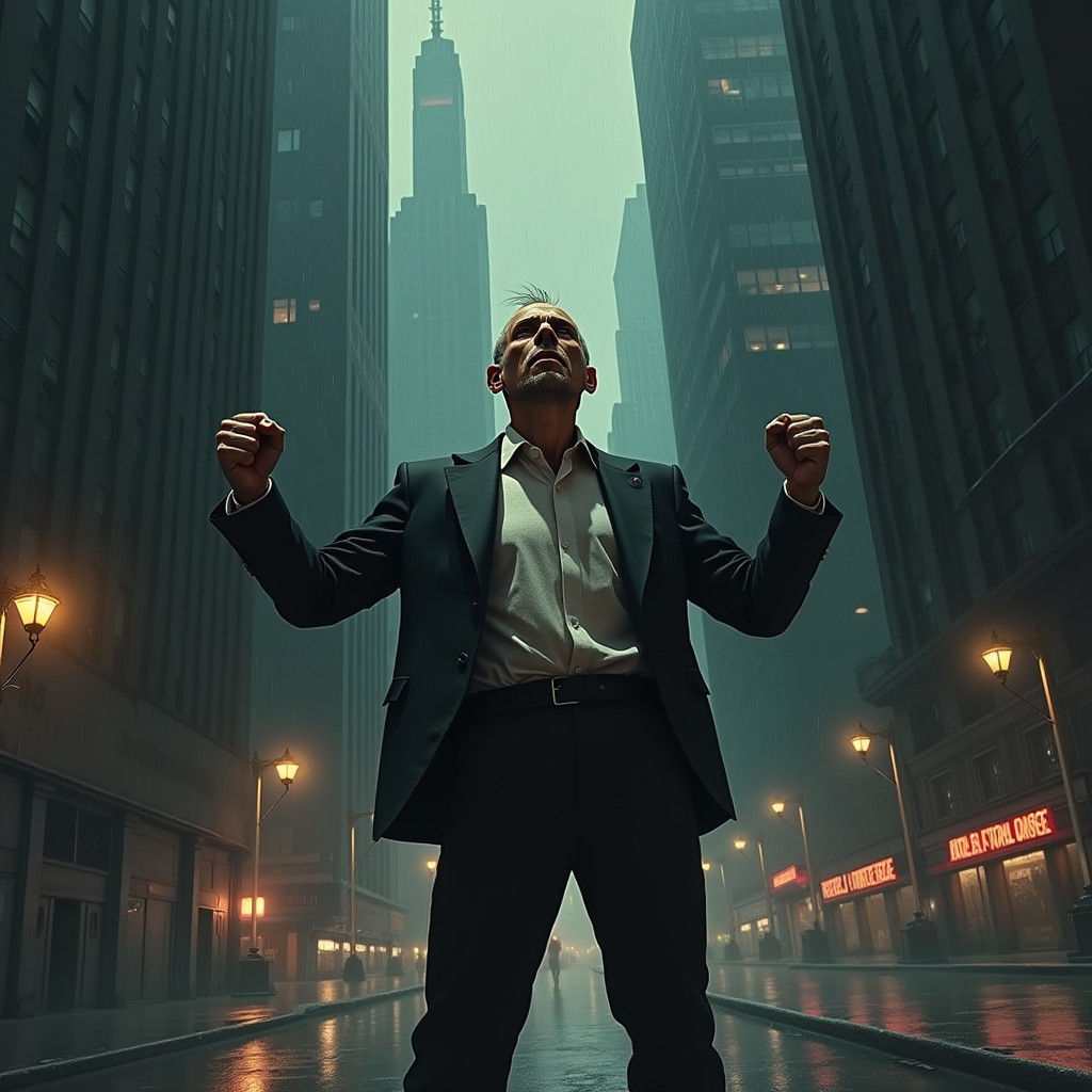 Man's Defiant Stand in Gritty Film Noir City
