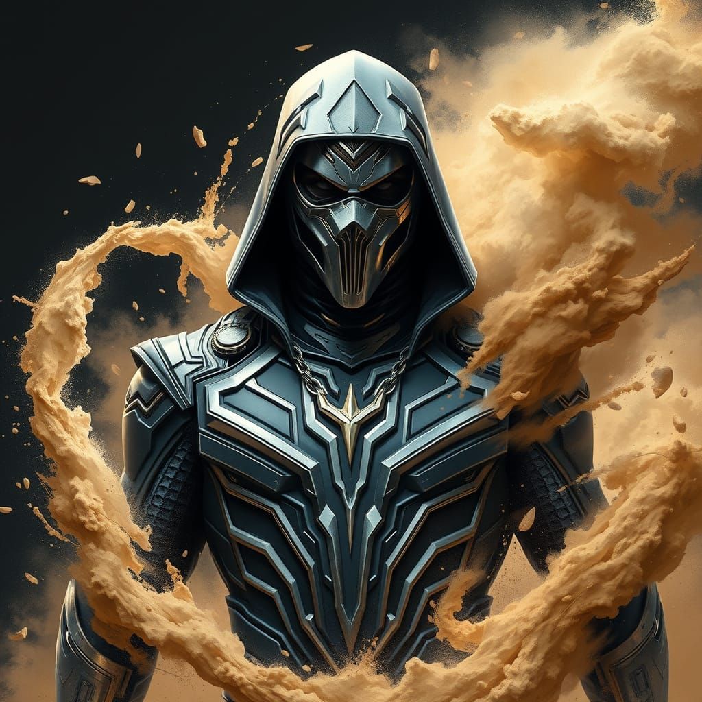 Moon Knight Dissolving into Sand in Marvel Comics Style