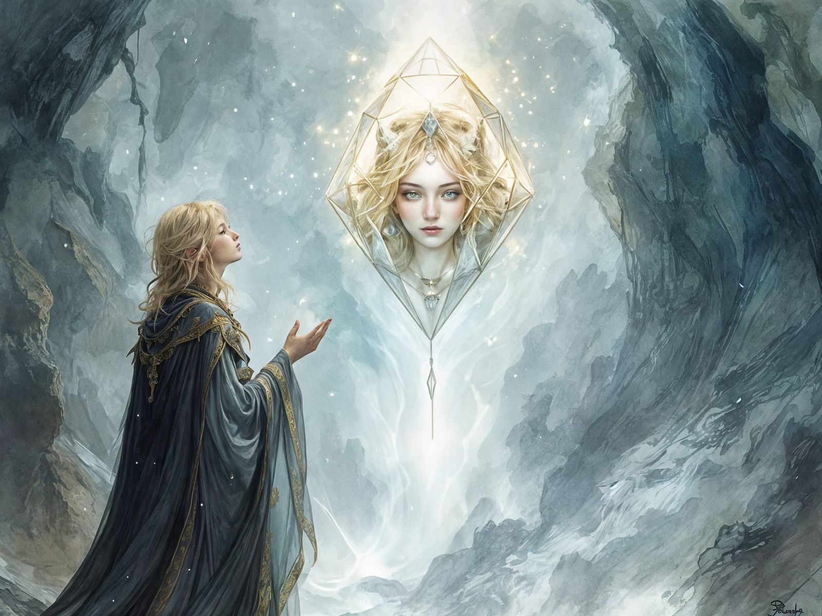 Caged Sorceress: A Dungeons & Dragons Fantasy Scene