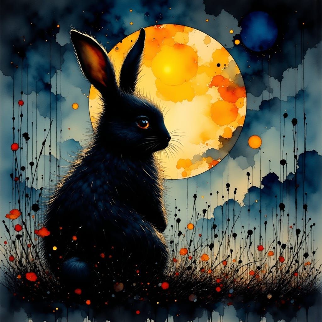Little bunny under the Moon's shade