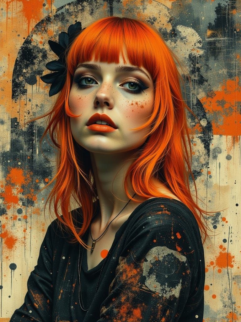 Gothic Abstract Portrait of a Melancholic Woman