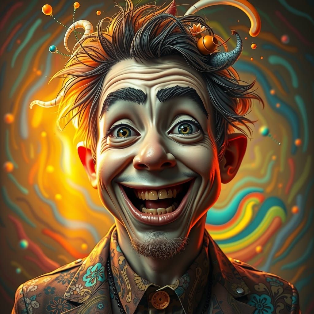 Expressive Portrait in Splash-Art Style with Dynamic Lightin...