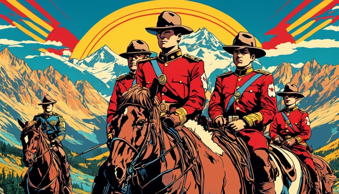 Anime Mounties in Pop Art Style