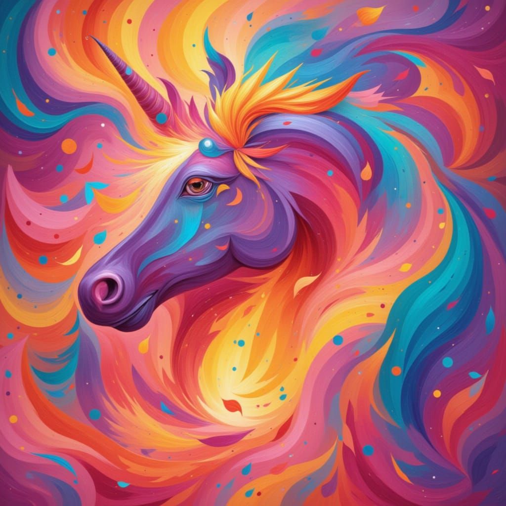 Candy Colored Horse Radiates Dreamlike Surrealism