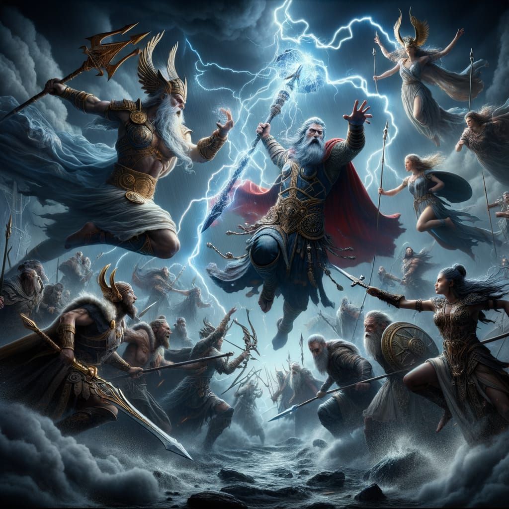 Zeus vs Odin: Epic Battle in 8k