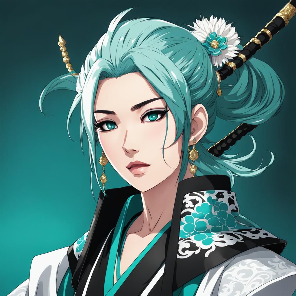 Anime Style Latin Woman on Throne