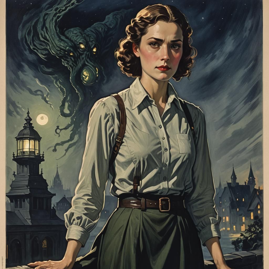 1920s Woman Portrait in Call of Cthulhu Style