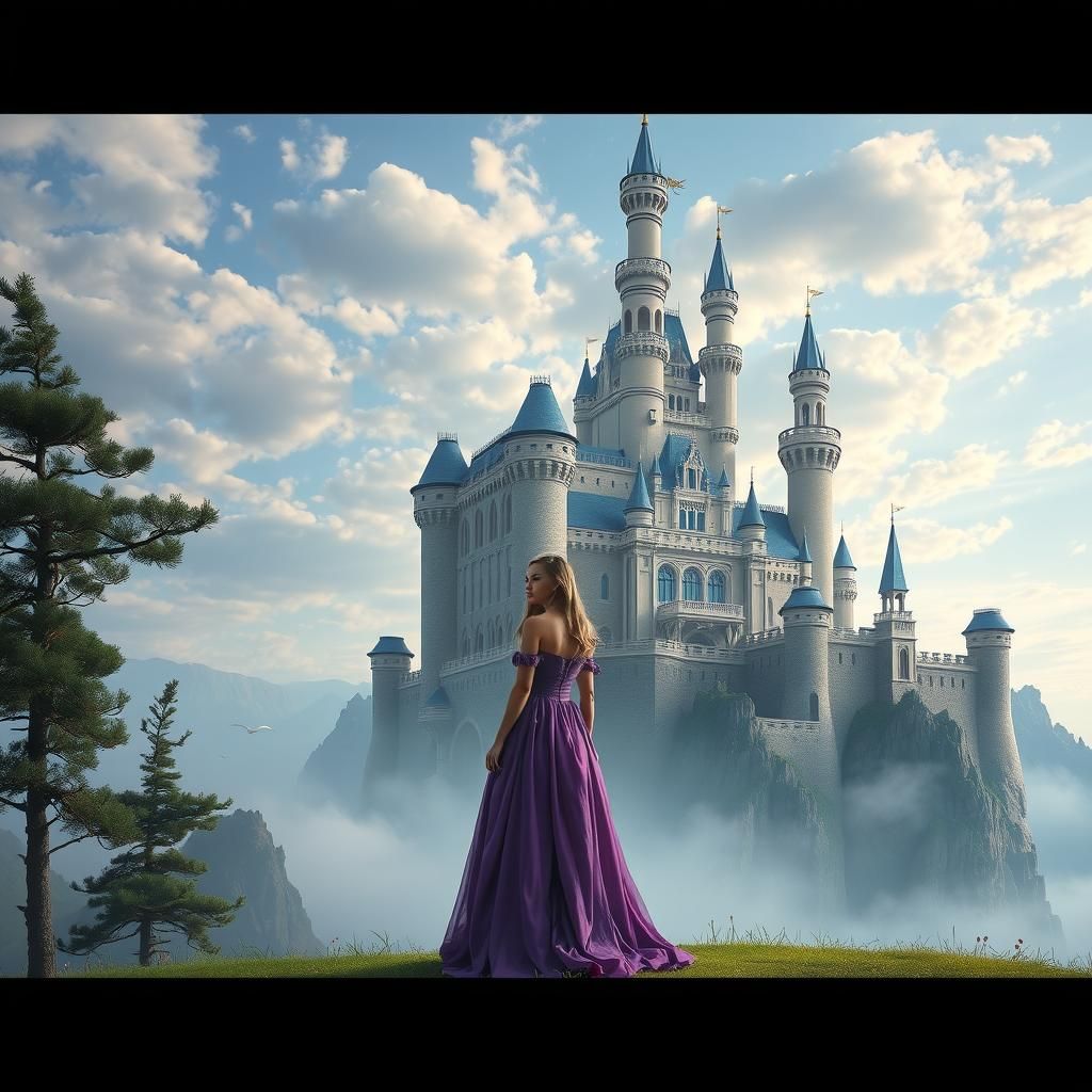 Fantasy Woman and Castle: Matte Painting