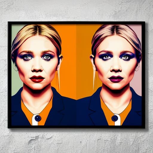 Olsen Twins in Geometric Pop Art Style