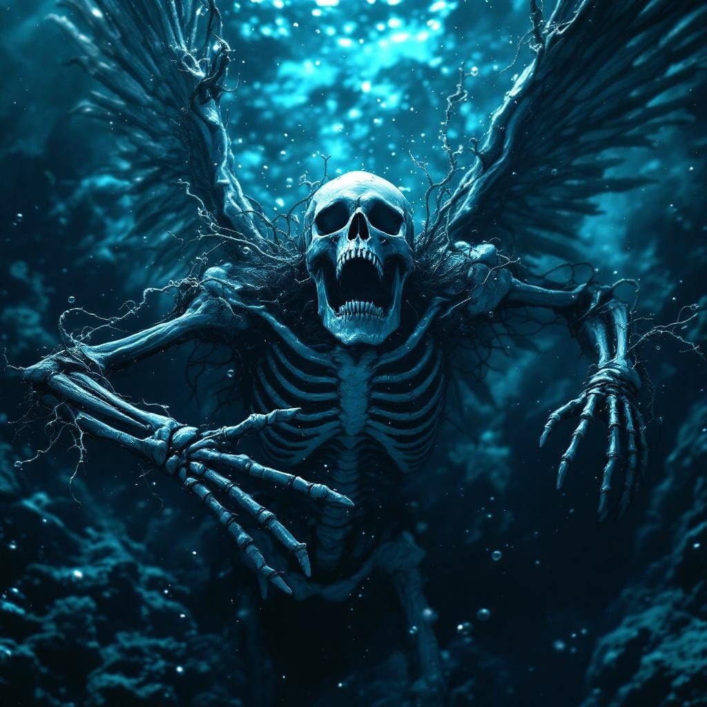 Skeleton Angel Lost in Deep Sea