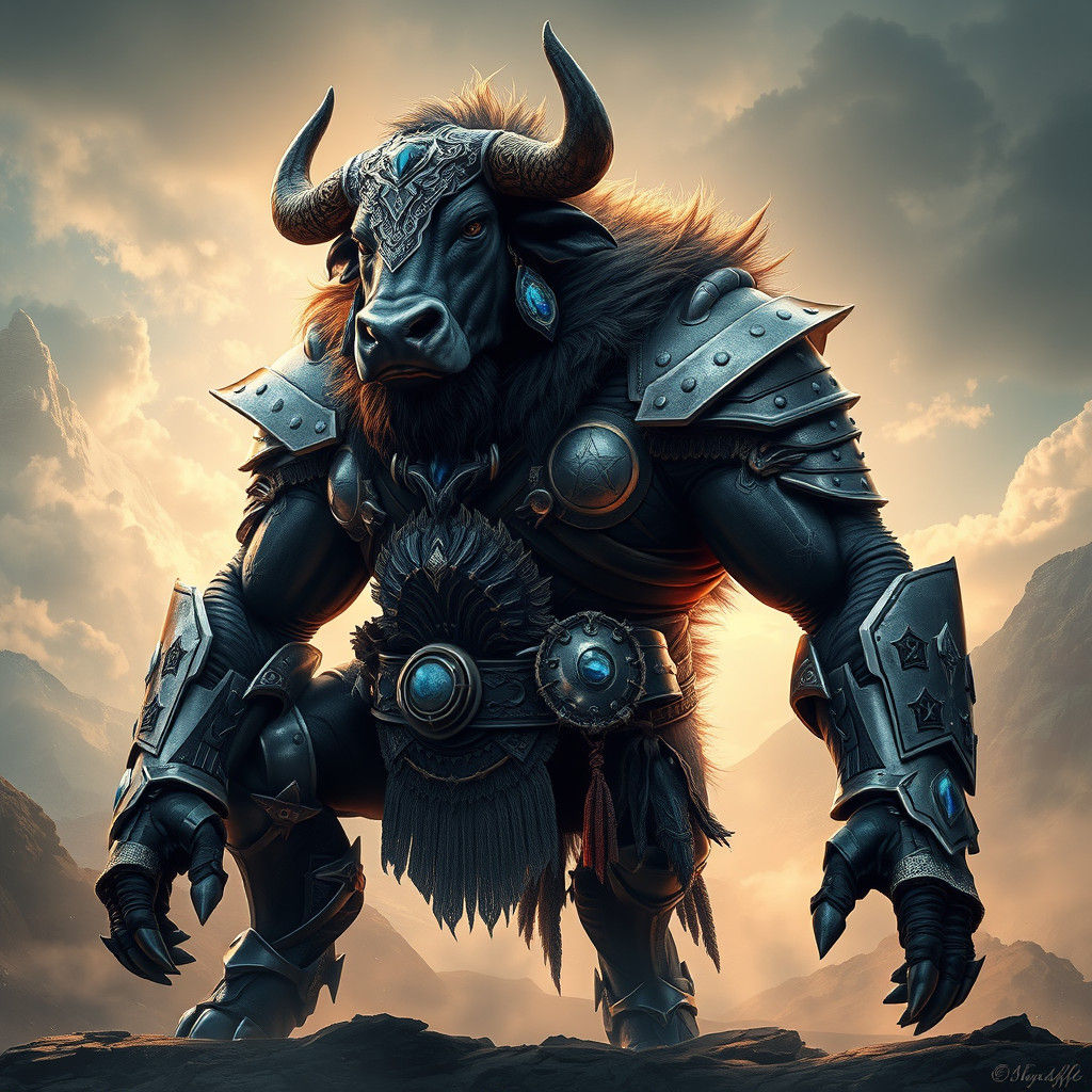 Epic Bull-Viking Hybrid in Silver Armor