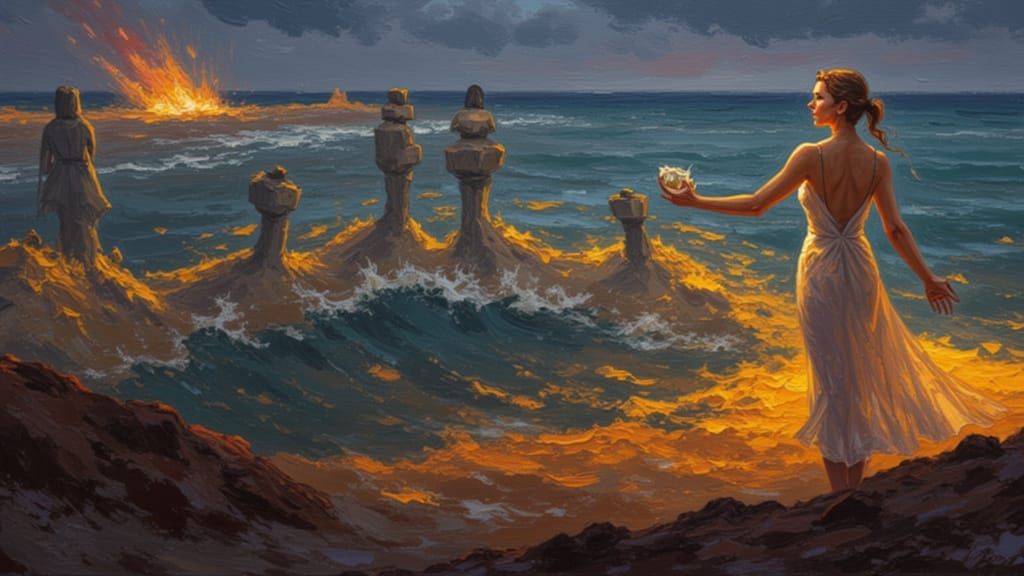 Abstract Impasto Painting with Vivid Colors