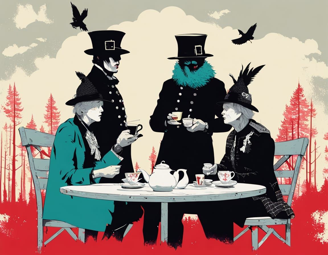 Punk Beefeater Tea Party in Scottish Highlands