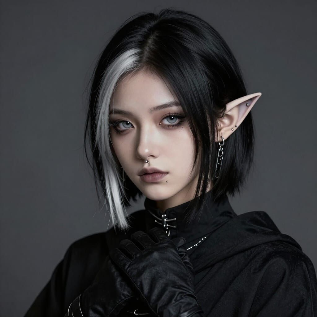 Close-Up Portrait of a 16-Year-Old Female Tiefling