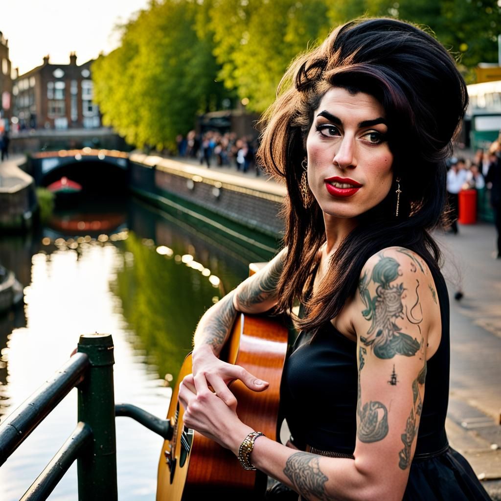 Amy Winehouse at Camden Lock During Golden Hour