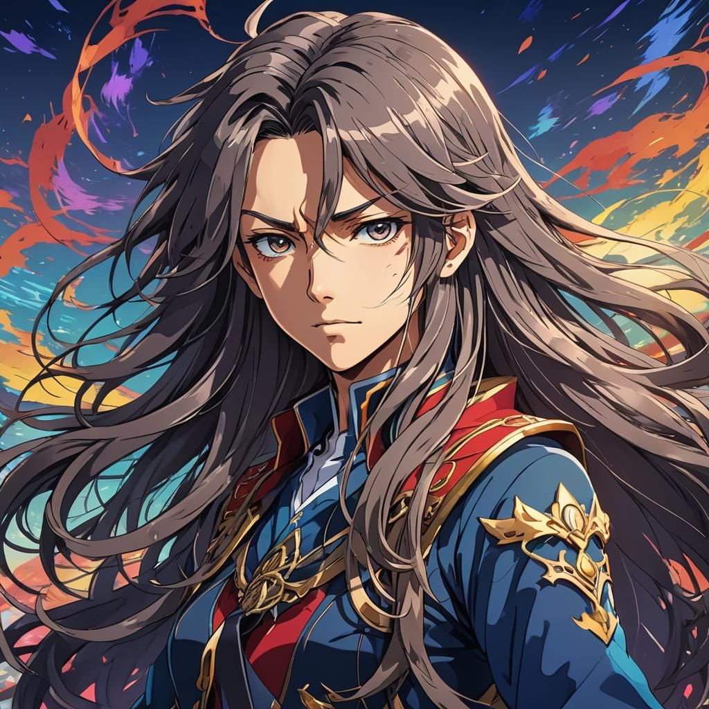 Anime Heroine Portrait in Studio Trigger Style