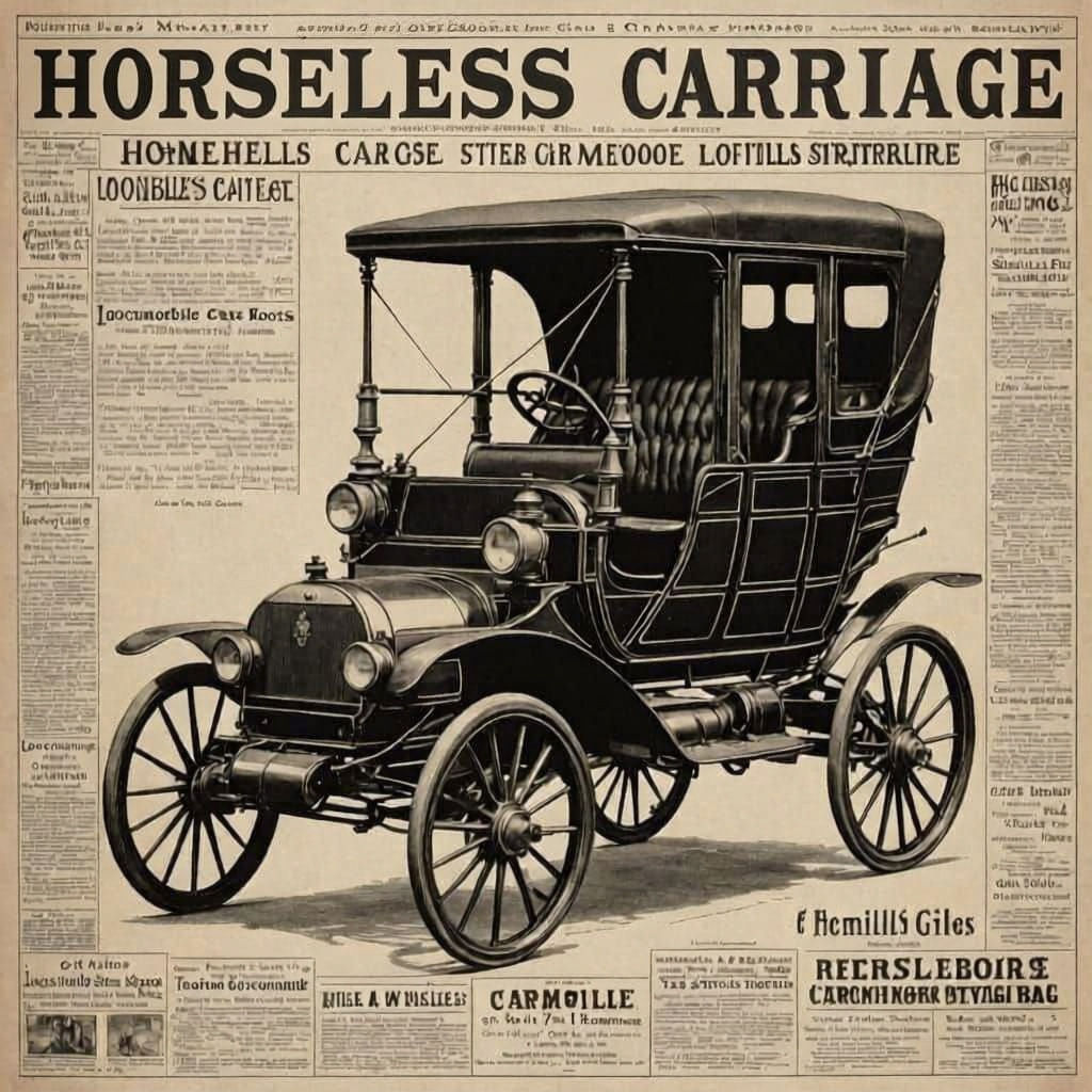 Antique Horseless Carriage Ad from 1899