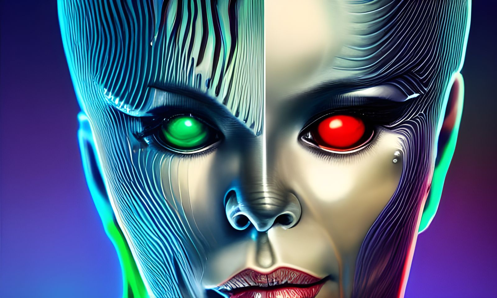 Intricate Character Design with Rainbow Splash in 3D