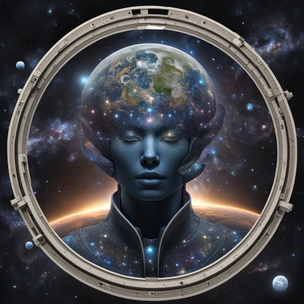 Celestial Being Floating in Deep Space