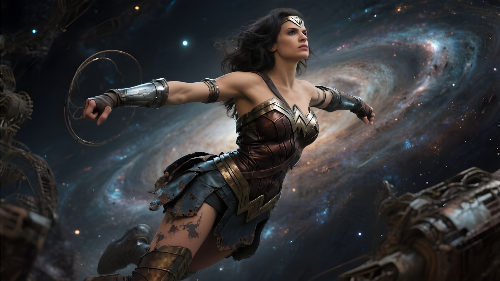 Wonder Woman in Space: Salvagepunk Photographic Realism
