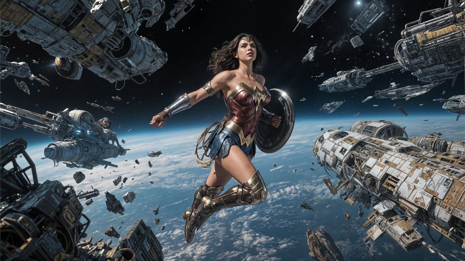 Wonder Woman in Space: Salvagepunk Photographic Realism
