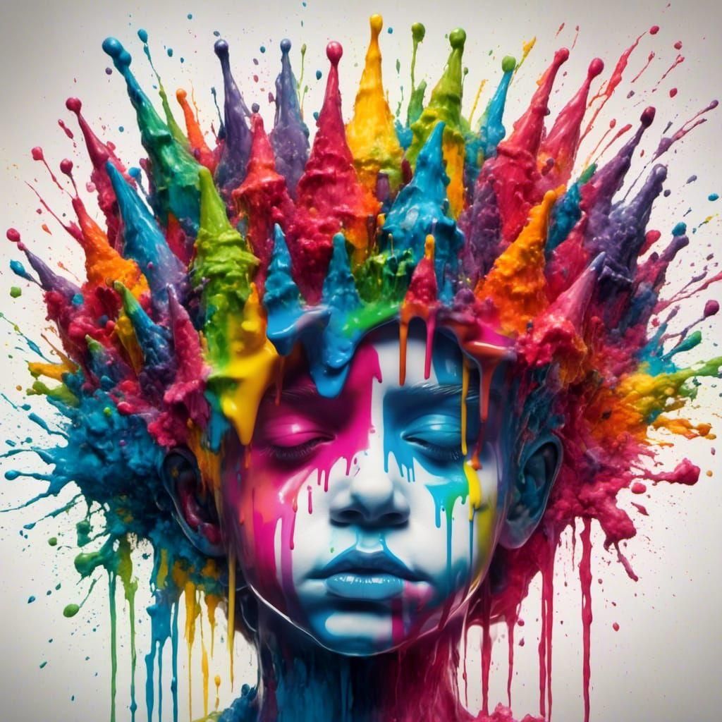 Melting Crayon Crown Graffiti Art