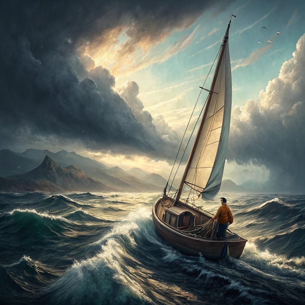 Sailing the Stormy Seas in a Romantic Vessel